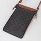 CELINE 10G332CQD.04LU mobile pouch flap Shoulder Bag Triomphe canvas brown Women