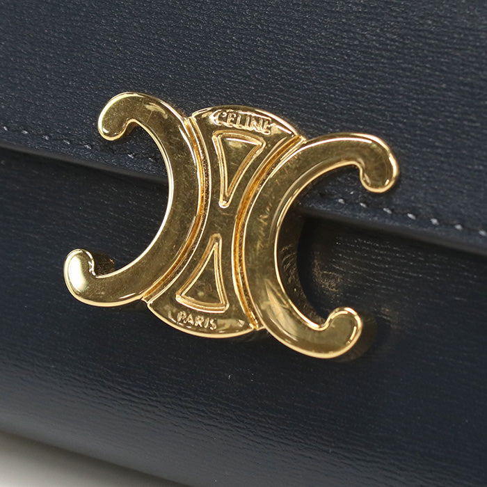 CELINE 10I65 3DPV Compact wallet with coin pocket Triomphe  navy Women