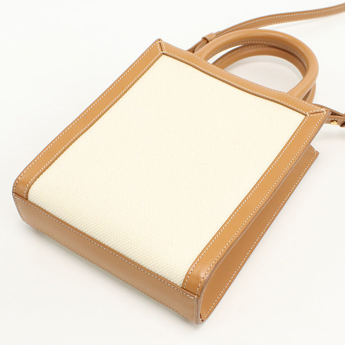 CELINE 19330 2BNZ.02NT 2WAY Mini vertical hippopotamus Handbag canvas/Calfskin