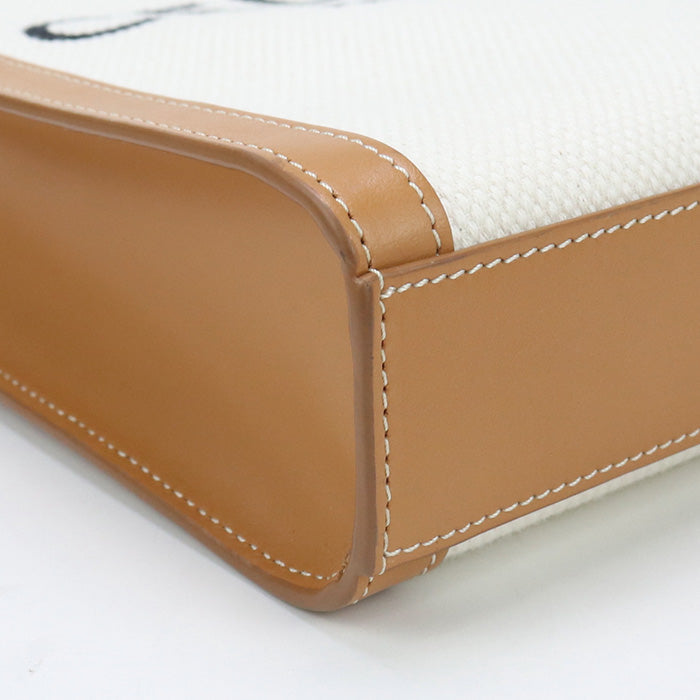 CELINE 193302BNZ.02NT Handbag Minibar Tical Hippo 2WAY mini handbag canvas, Calfskin white Women