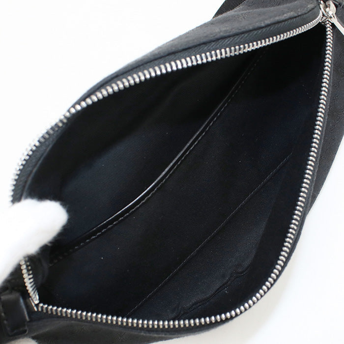 CELINE Belt bag Triomphe body bag canvas black mens