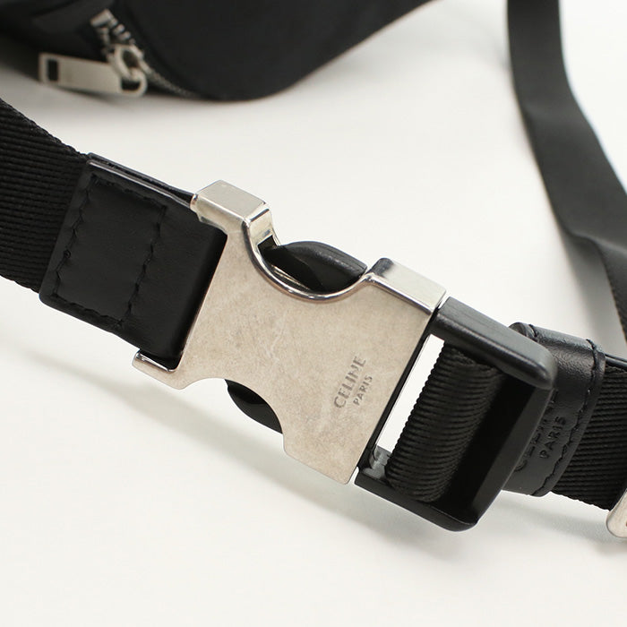 CELINE Belt bag Triomphe body bag canvas black mens