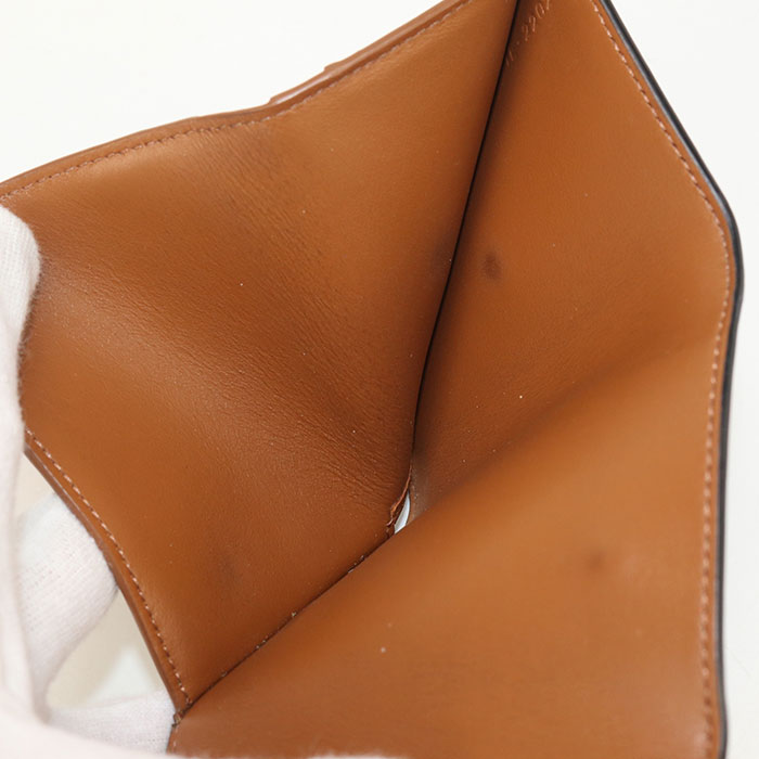 CELINE 10I65 2DS3 04LU Triomphe Three fold wallet PVC/Calf leather brown Women