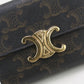 CELINE 10I65 2DS3 04LU Triomphe Three fold wallet PVC/Calf leather brown Women