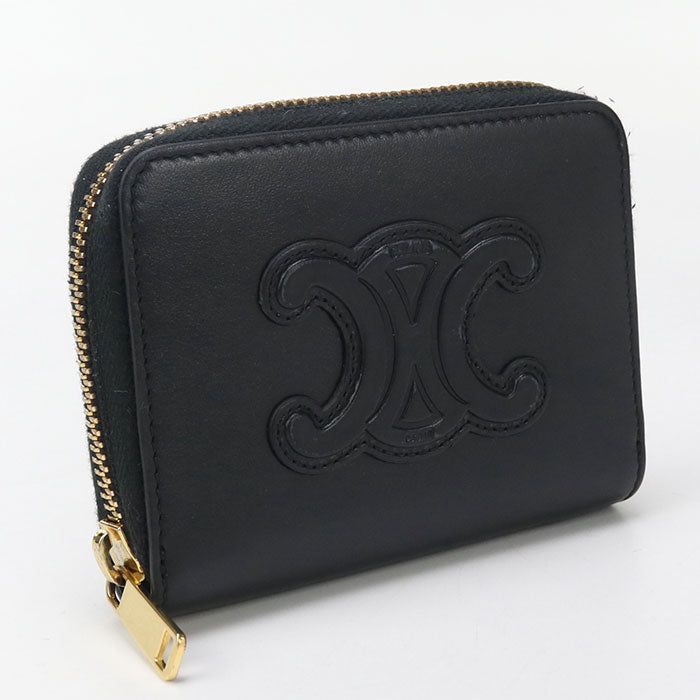CELINE Zip coin purse Cuir Triomphe Coin Pocket Calfskin black Women