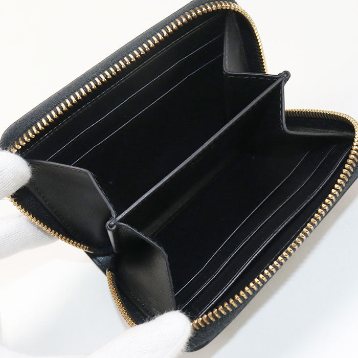 CELINE Zip coin purse Cuir Triomphe Coin Pocket Calfskin black Women
