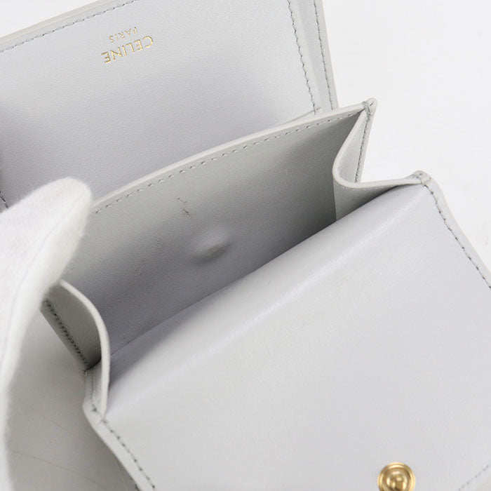 CELINE 10F52 3CQ7 Small trifold 16 (Saise) fold wallet Calfskin gray Women