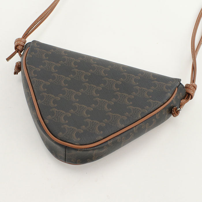 CELINE Triomphe canvas Diagonal shoulder bag Triomphe canvas brown Women