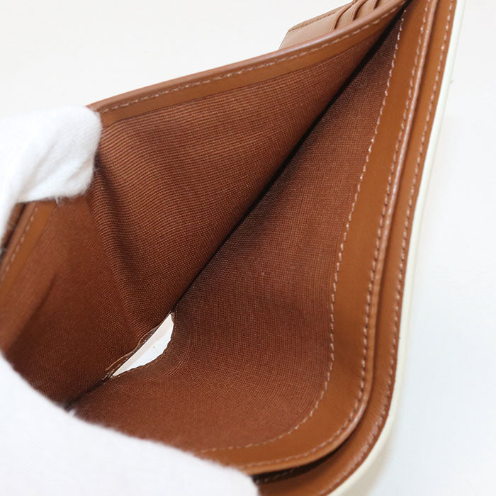 CELINE 10C87 Bifold wallet Triomphe Flap wallet Triomphe canvas,leather white mens