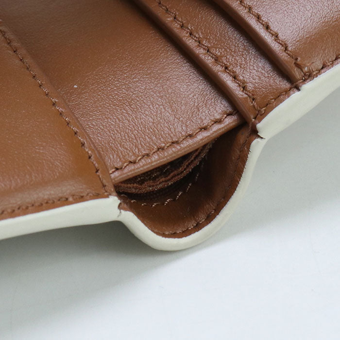 CELINE 10C87 Bifold wallet Triomphe Flap wallet Triomphe canvas,leather white mens