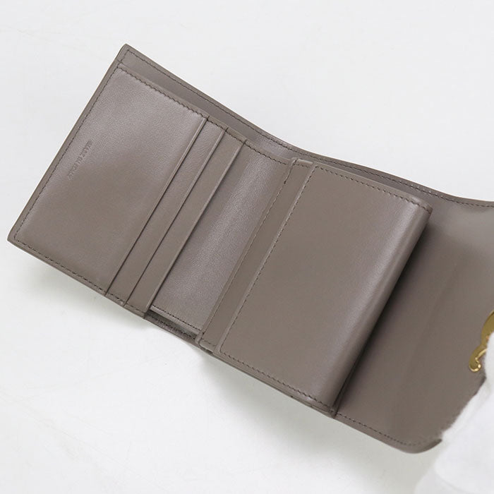 CELINE 10D78 3DPV Tri-fold wallet Triomphe Small flap wallet Calfskin gray Women