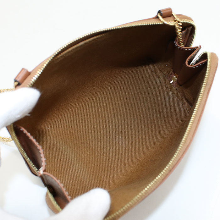 CELINE 10E382CBX.04LU Chain clutch Triomphe canvas Diagonal shoulder bag Brown Women