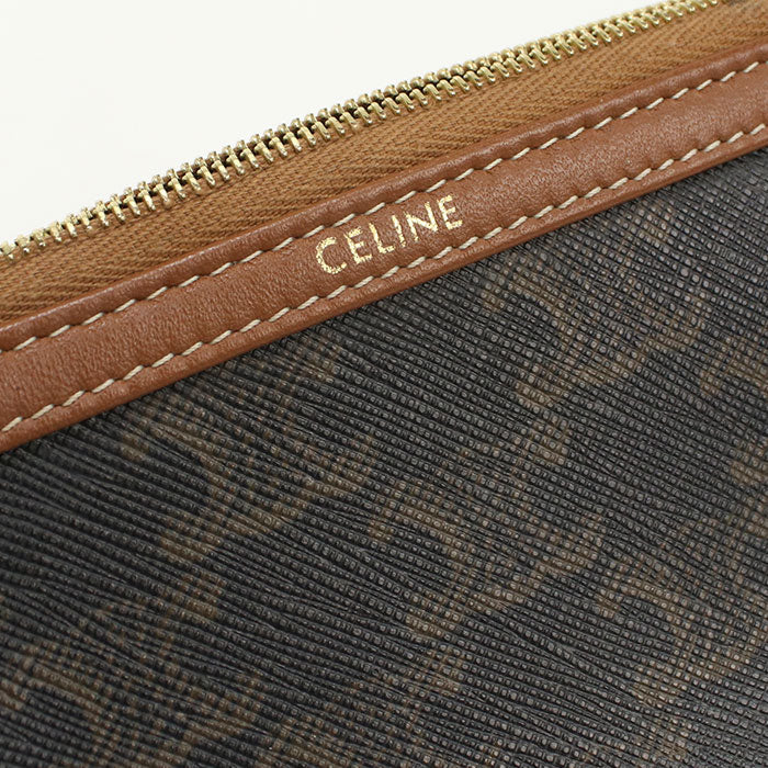 CELINE 10E382CBX.04LU Chain clutch Triomphe canvas Diagonal shoulder bag Brown Women