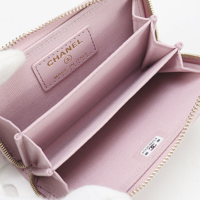 CHANEL AP0216 Zip coin purse Matrasse Coin Pocket/caviar pink Women