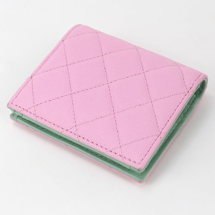 CHANEL AP3185 Small wallet COCO Mark Folded wallet/caviar pink Women