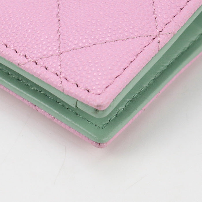 CHANEL AP3185 Small wallet COCO Mark Folded wallet/caviar pink Women