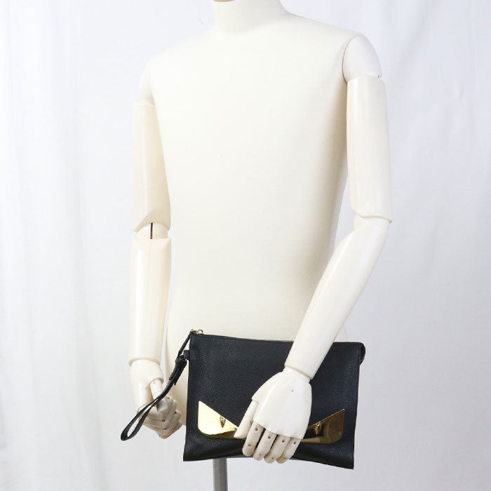 FENDI 7VA491 A7SR Bugseye Clutch bag leather black Women