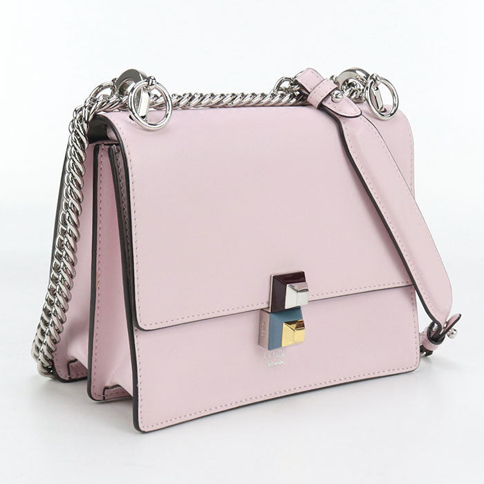 FENDI 8M0381 SR0 Chain Canai Diagonal shoulder bag leather pink Women