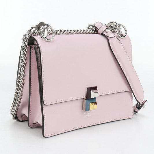 FENDI 8M0381 SR0 Chain Canai Diagonal shoulder bag leather pink Women