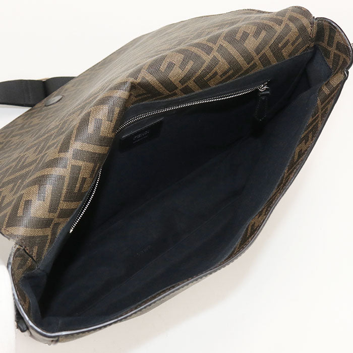 FENDI 7VA521 A9XS Diagonal Diagonal shoulder bag PVC leather Brown mens