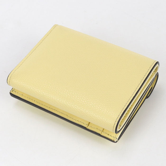 FENDI 8M0480 ALV4 FF Diamond Three fold wallet leather Yellow Women