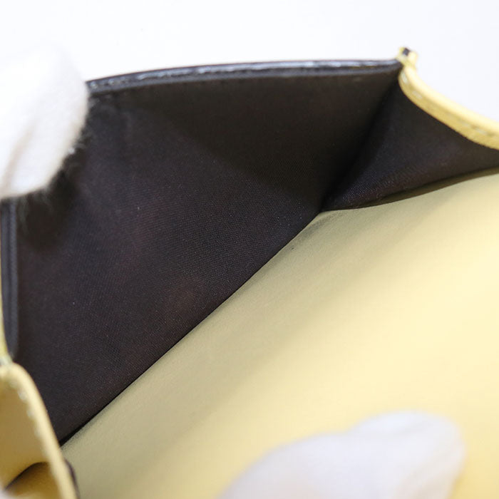 FENDI 8M0480 ALV4 FF Diamond Three fold wallet leather Yellow Women