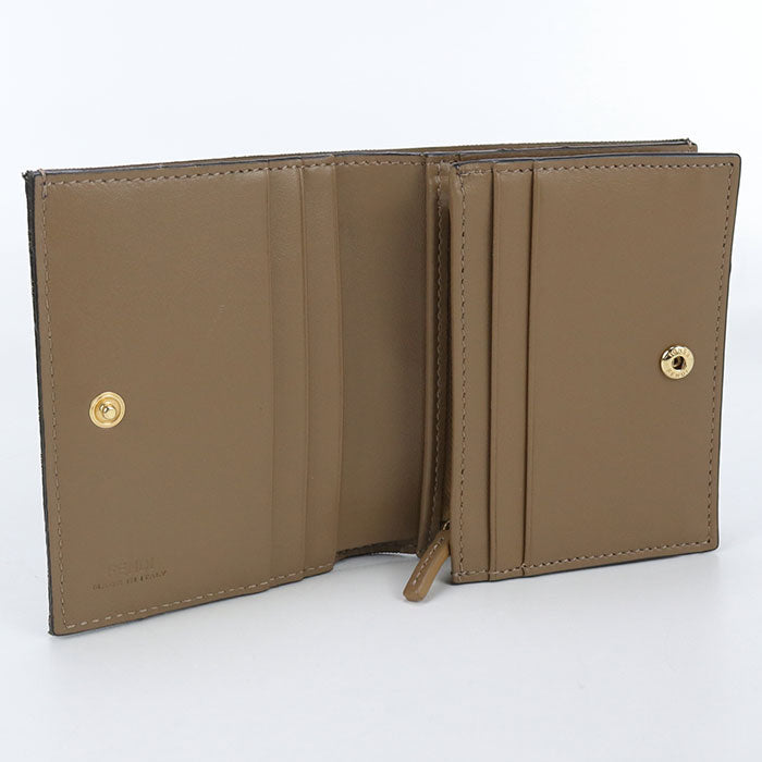 FENDI 8M0420 A98P baguette FF logo Folded wallet Jacquard Brown Women