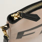 FENDI 8N0178 Fendi Rome logo AEHR Large Flat Pouch Clutch bag leather pink Women