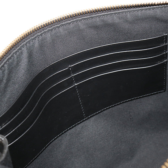 FENDI 7VA491 Clutch bag FENDACE Second bag leather black unisex
