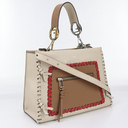 FENDI 8BH344 A316 2WAY Handbag shoulderbag Runaway leather beige Women