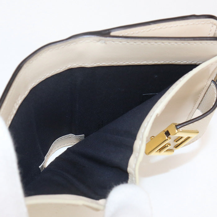 FENDI 8M0490 Bi-fold wallet FF Diamond Two-tone flap wallet leather white Women
