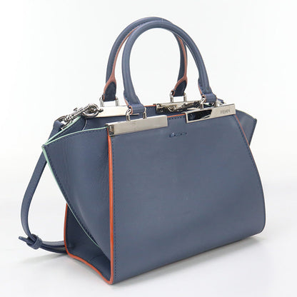 FENDI 8BH333 5QT 2WAY Tote Bag shoulder bag Trois Jules  leather Blue Women