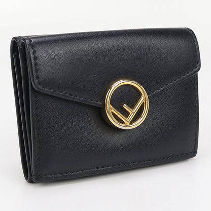 FENDI 8M0395 Tri-fold wallet F is Fendi Flap wallet leather black Women