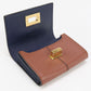 FENDI 8M0416 Business card holder A5DY Peekaboo Card Case Calf leather Brown Women