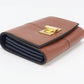 FENDI 8M0416 Business card holder A5DY Peekaboo Card Case Calf leather Brown Women