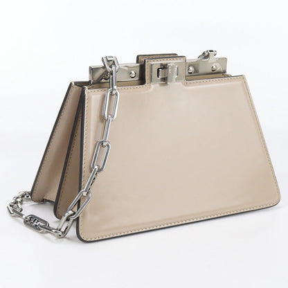 FENDI 8BN339 Shoulder Bag Cut Petit Peekaboo Chain bag leather Light Beige Women