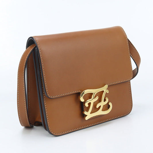 FENDI FE90591 Shoulder Bag curligraphy Shoulder Bag leather brown Women