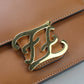 FENDI FE90591 Shoulder Bag curligraphy Shoulder Bag leather brown Women