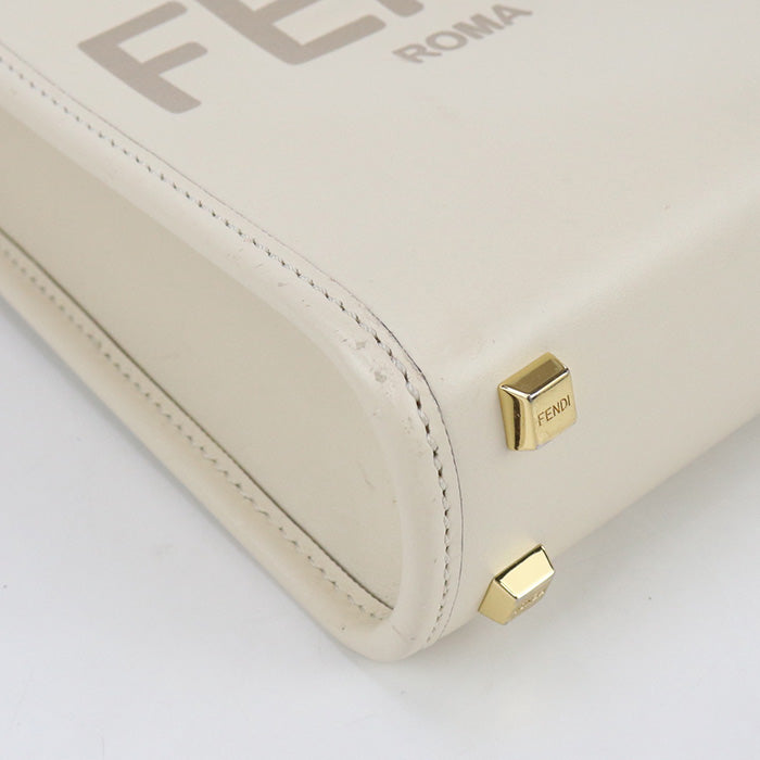 FENDI FE91004 sunshine shopper mini Sunshine Tote Bag leather white Women