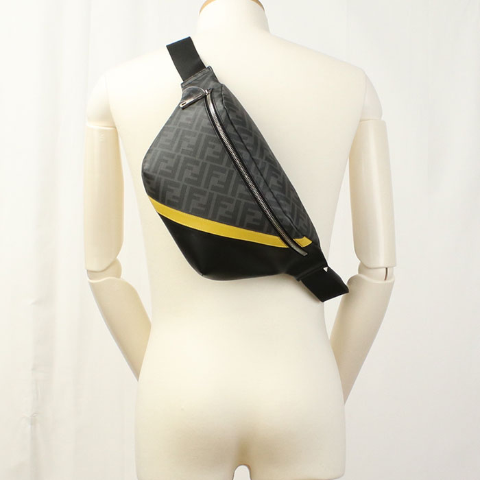 FENDI 7VA434 Belt bag Diagonal body bag PVC brown mens