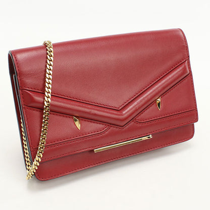 FENDI 8M0346 Bugseye Chain wallet leather red Women