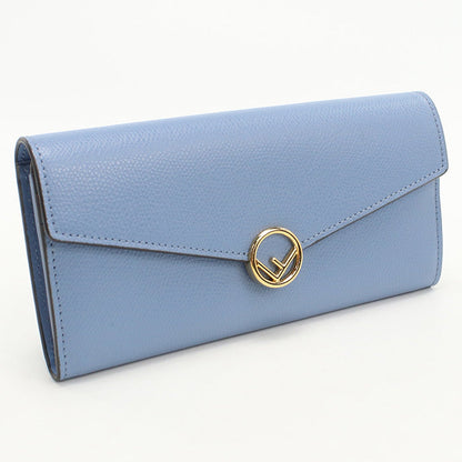 FENDI wallet F is Fendi Long with double fold coin purse blue leather Women