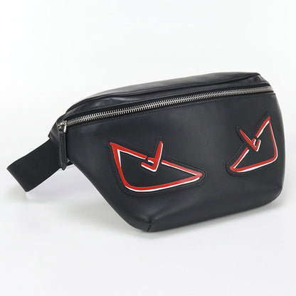 FENDI 7VA434 A72K Belt Bug Monster bugs eye body bag leather black mens