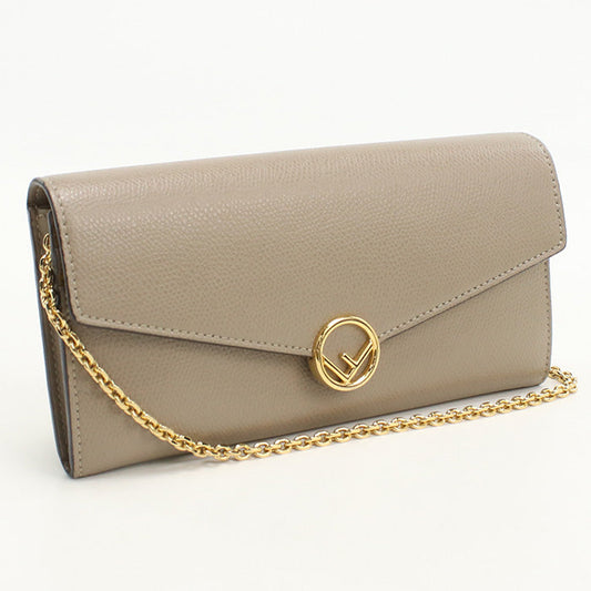 FENDI 8M0365 A18B F is Fendi Chain wallet leather beige Women