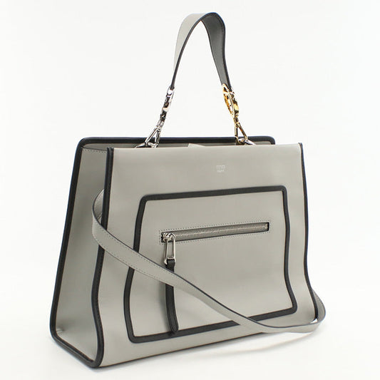 FENDI 8BH343 SIZ F1373 Tote Bag Runaway 2WAYTote Bag leather gray Women