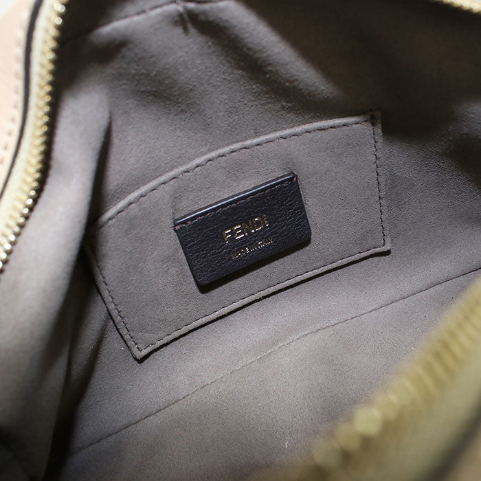 FENDI 8BT287 Diagonal shoulder bag leather beige Women