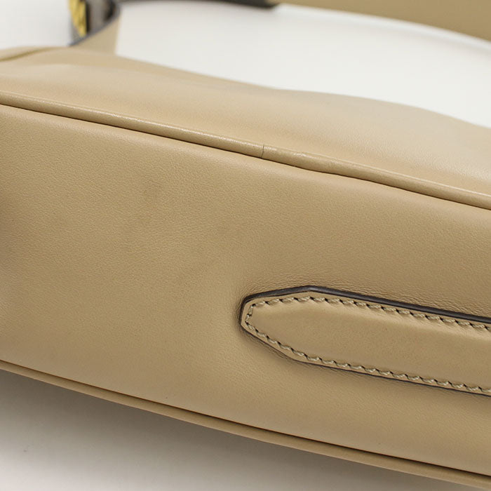 FENDI 8BT287 Diagonal shoulder bag leather beige Women