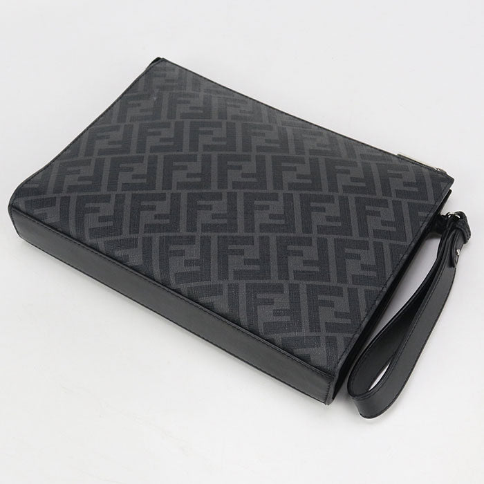 FENDI 7VA491 Diagonal Clutch bag PVC black mens