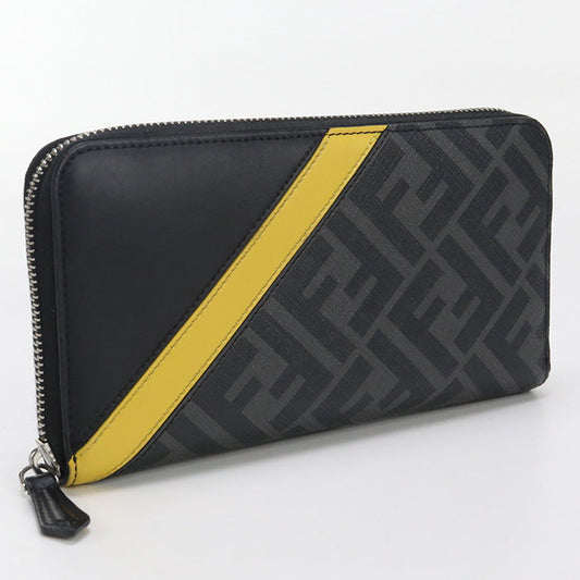 FENDI 7M0210 A9XS Zip Around Wallet Diagonal Purse Zip PVC/leather black mens