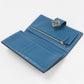 FENDI FF Diamond Long wallet with double fold coin purse leather navy Women